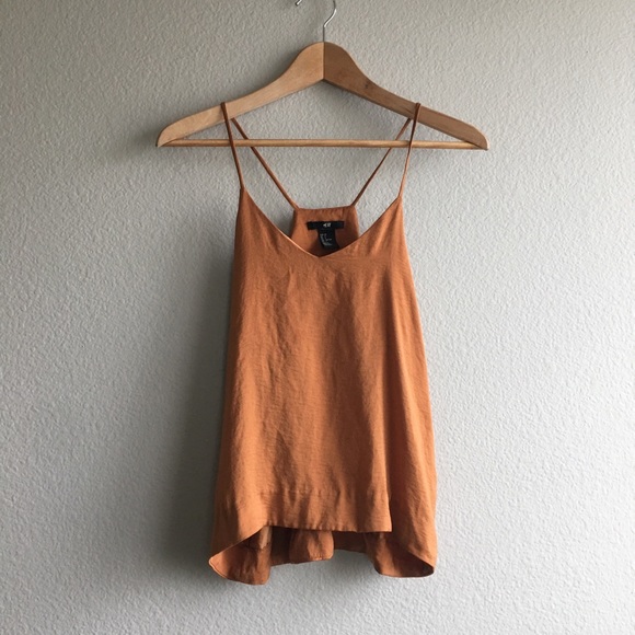 H&M Tops - 🎈FREE! Brown silky cami top size 2